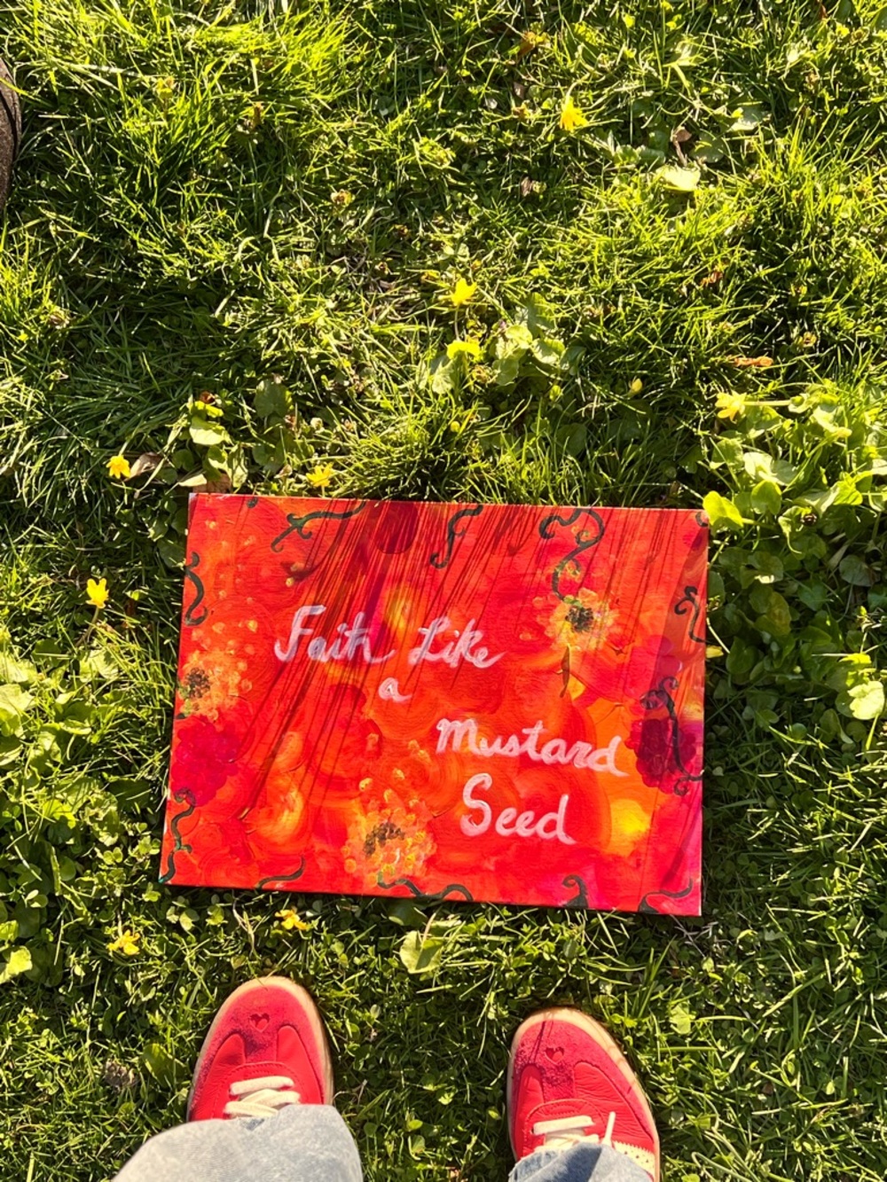 Faith Like a Mustard Seed Red Art Panel